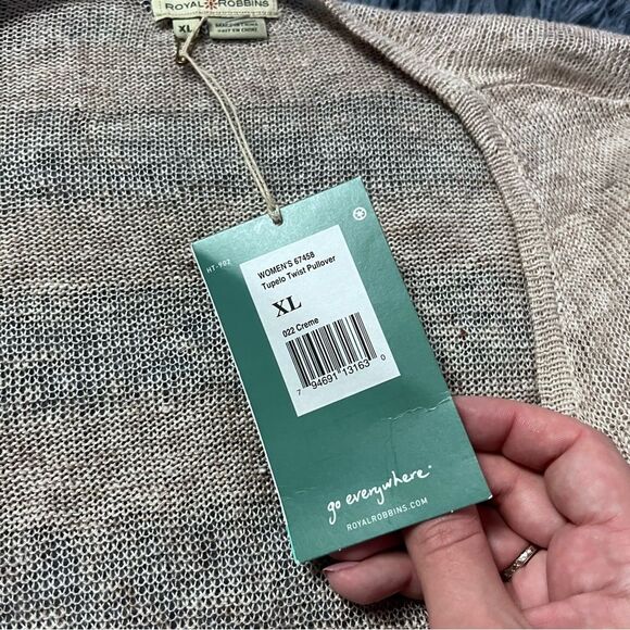 Royal Robbins Tupelo Twist Pullover Sweater Creme Size XL NWT - Picture 4 of 8